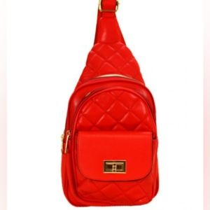 NEW - Red Quilted Sling Bag